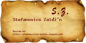 Stefanovics Zalán névjegykártya